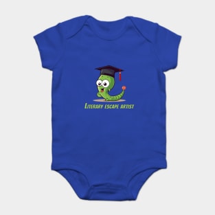 Cute Worm with Graduation Cap and Diploma T-Shirt Baby Bodysuit